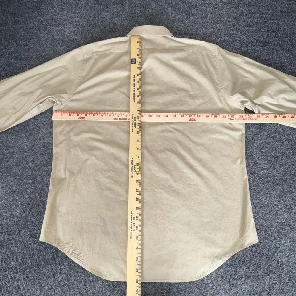 Banana Republic Mens Stretch Button Down Shirt Tan Khaki Long Sleeve Size M